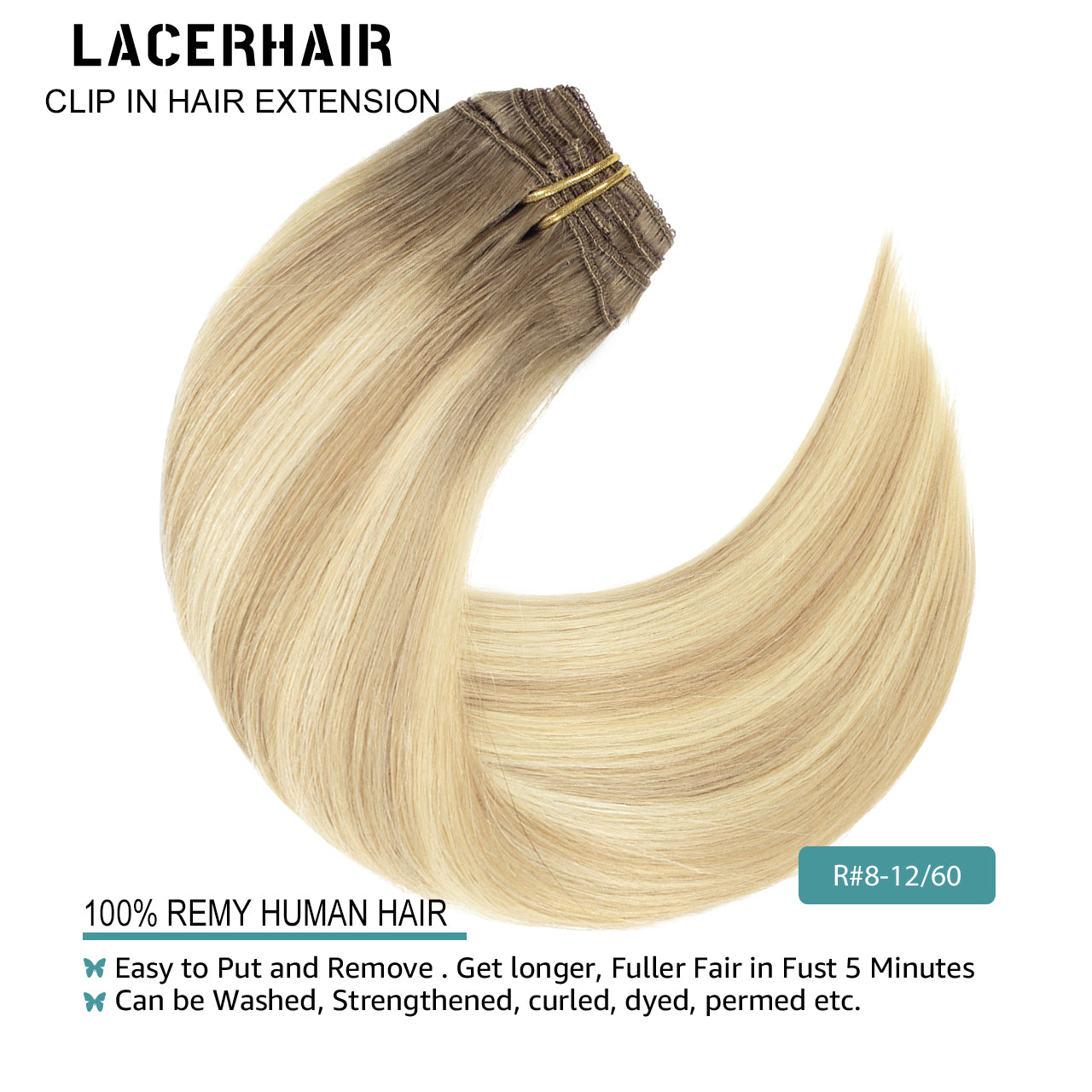 Hair Extensions Clip in Human Hair Clip in Real Natural Hair Extensions lacerhairofficial