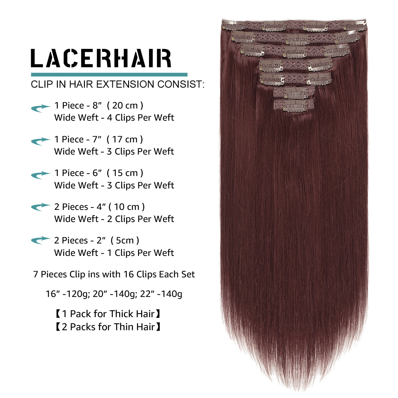 Hair Extensions Clip in Human Hair Hair Extensions Clip in Real Natural Hair Extensions