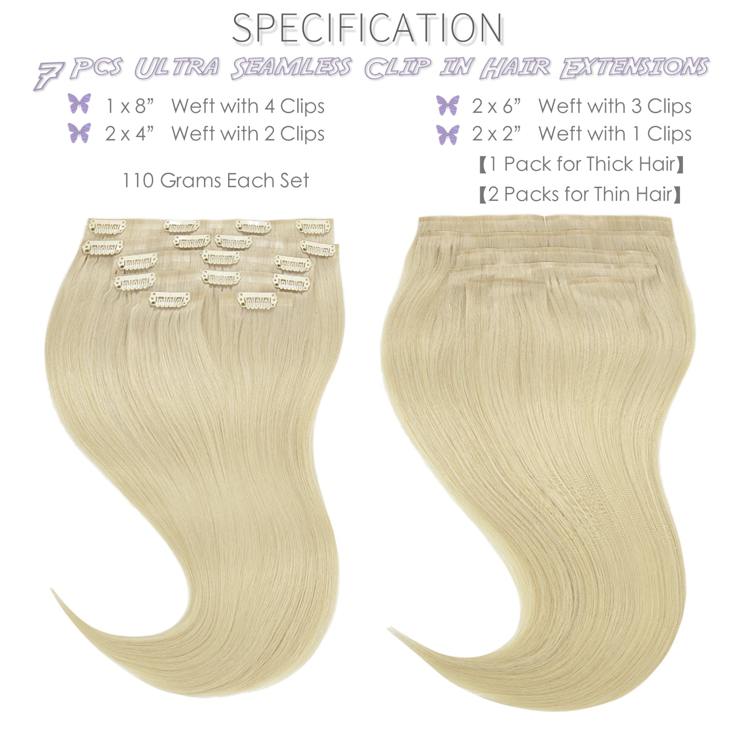 Hair Seamless Clip in Hair Extensions Virgin Human Hair Ultra Thin PU Weft Natural Hair Extensions Clip in Extensions lacerhairofficial