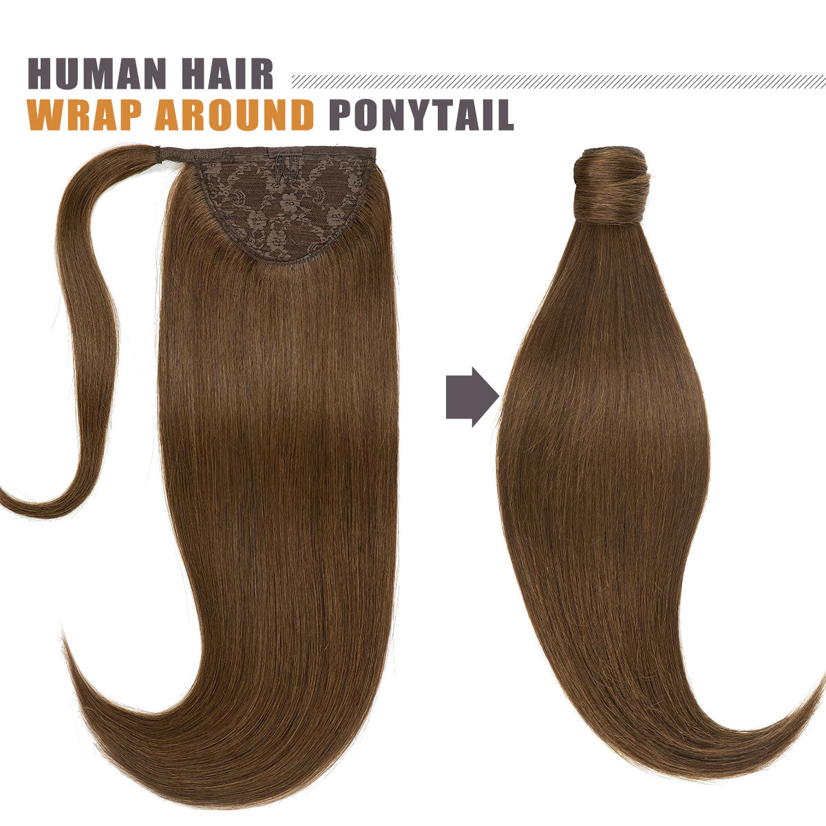 Human Hair Ponytail Wrap Around Ponytail Human Hair Extensions with Invisible Comb blonde clip lacerhairofficial