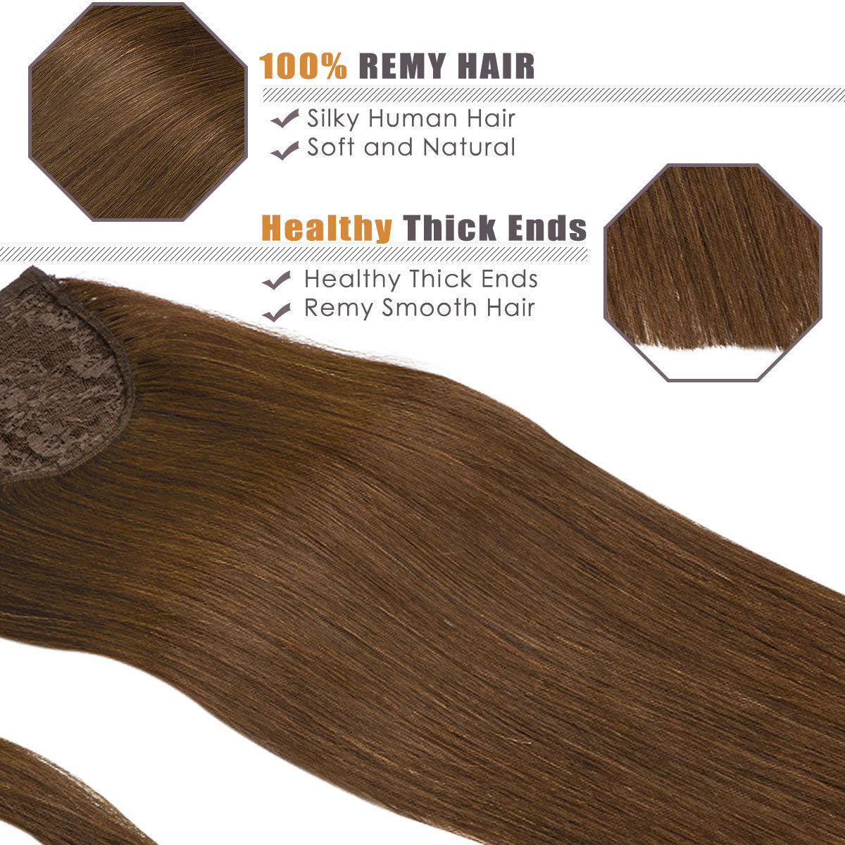 Human Hair Ponytail Wrap Around Ponytail Human Hair Extensions with Invisible Comb blonde clip lacerhairofficial
