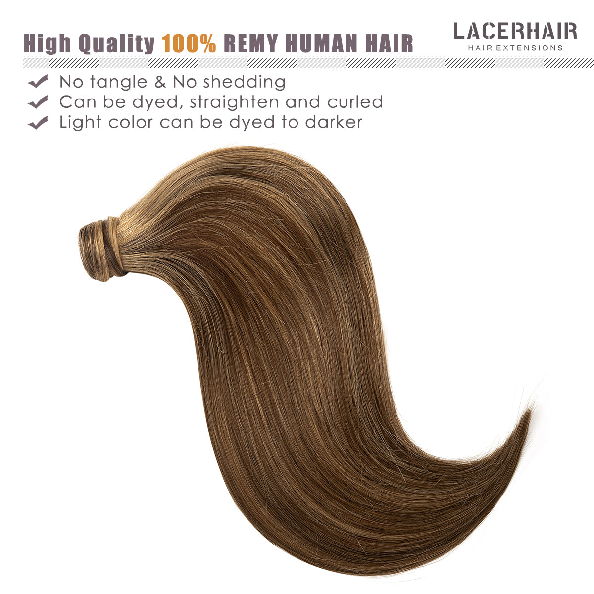 Human Hair Ponytail Wrap Around Ponytail Human Hair Extensions with Invisible Comb blonde clip - lacerhairofficial