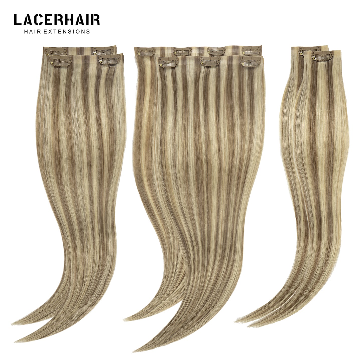 Hair Seamless Clip in Hair Extensions Virgin Human Hair Ultra Thin PU Weft Natural Hair Extensions Clip in Extensions lacerhairofficial