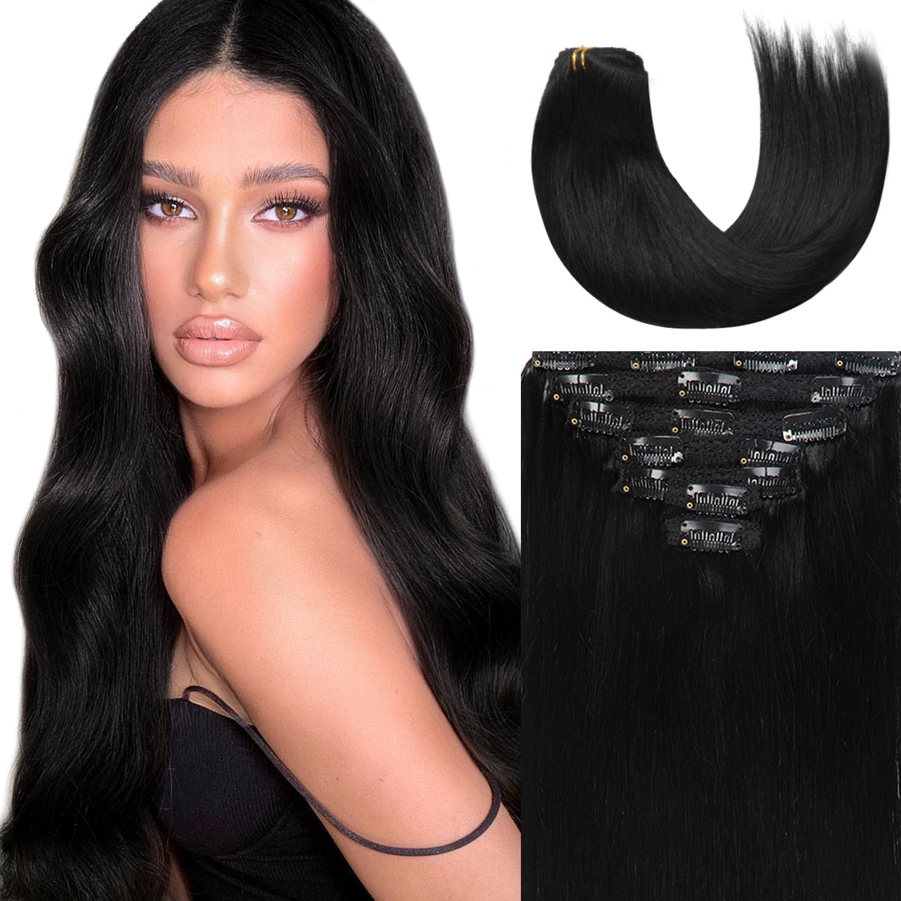 Hair Extensions Clip in Human Hair Clip in Real Natural Hair Extensions lacerhairofficial
