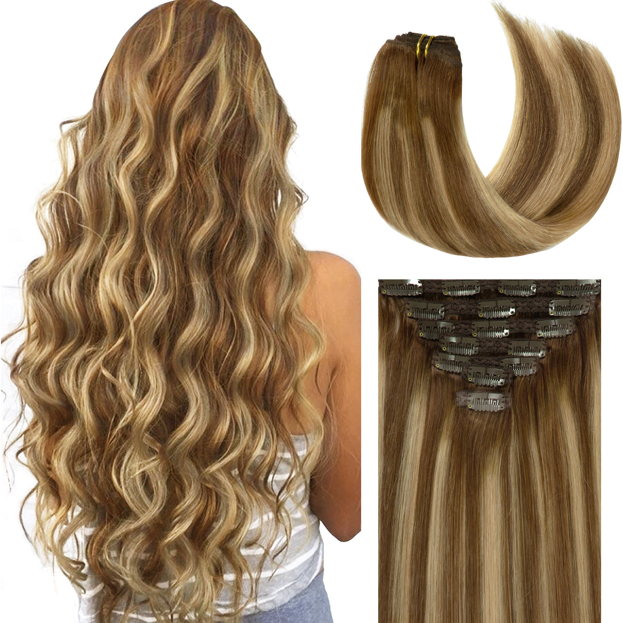 Hair Extensions Clip in Human Hair Human Hair Extensions Clip in Real Natural Hair Extensions
