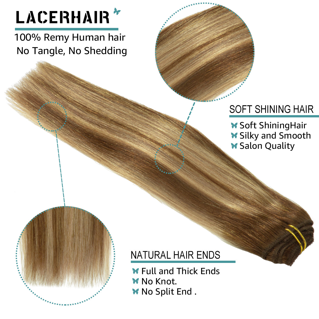 Hair Extensions Clip in Human Hair Human Hair Extensions Clip in Real Natural Hair Extensions lacerhairofficial