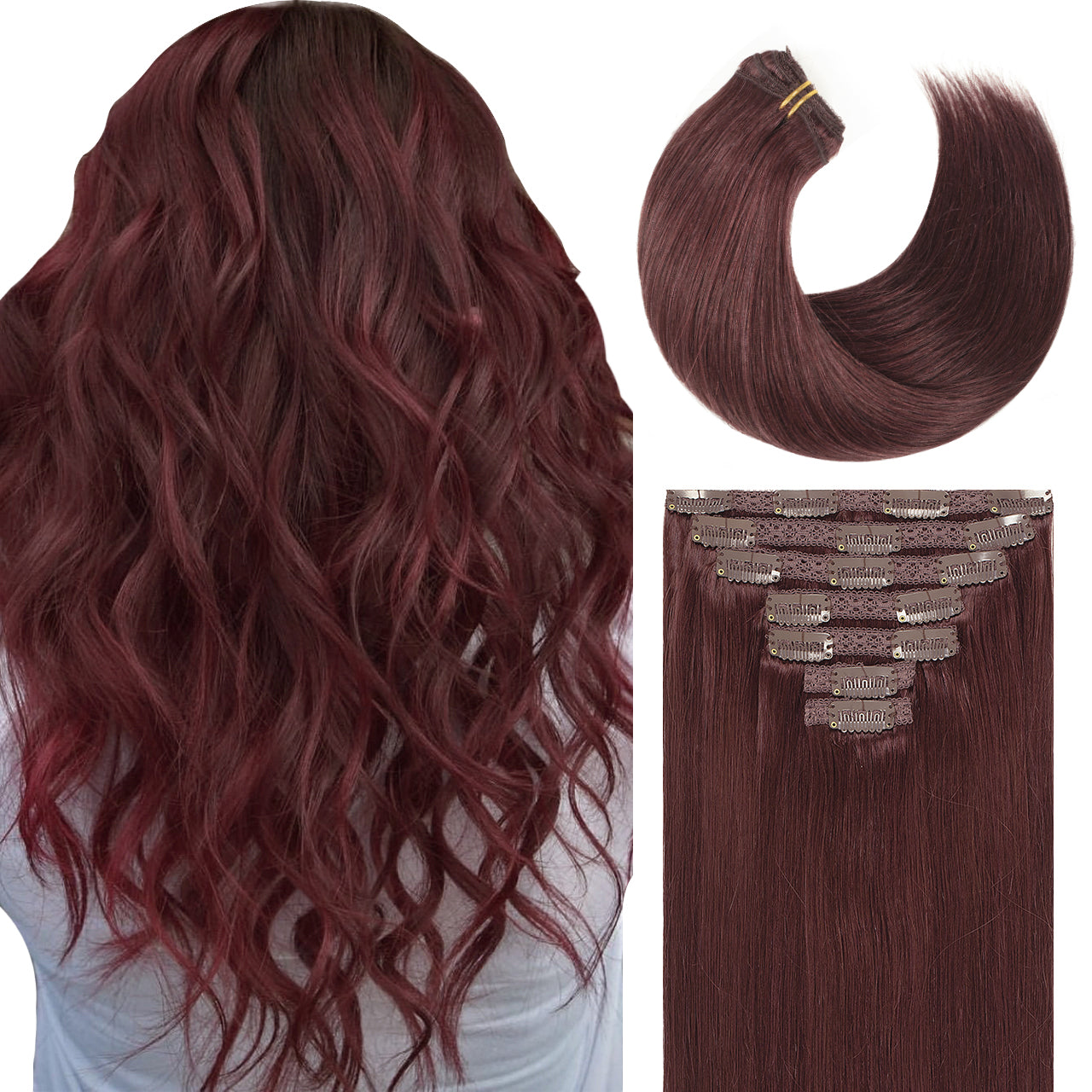 Hair Extensions Clip in Human Hair Clip in Real Natural Hair Extensions lacerhairofficial