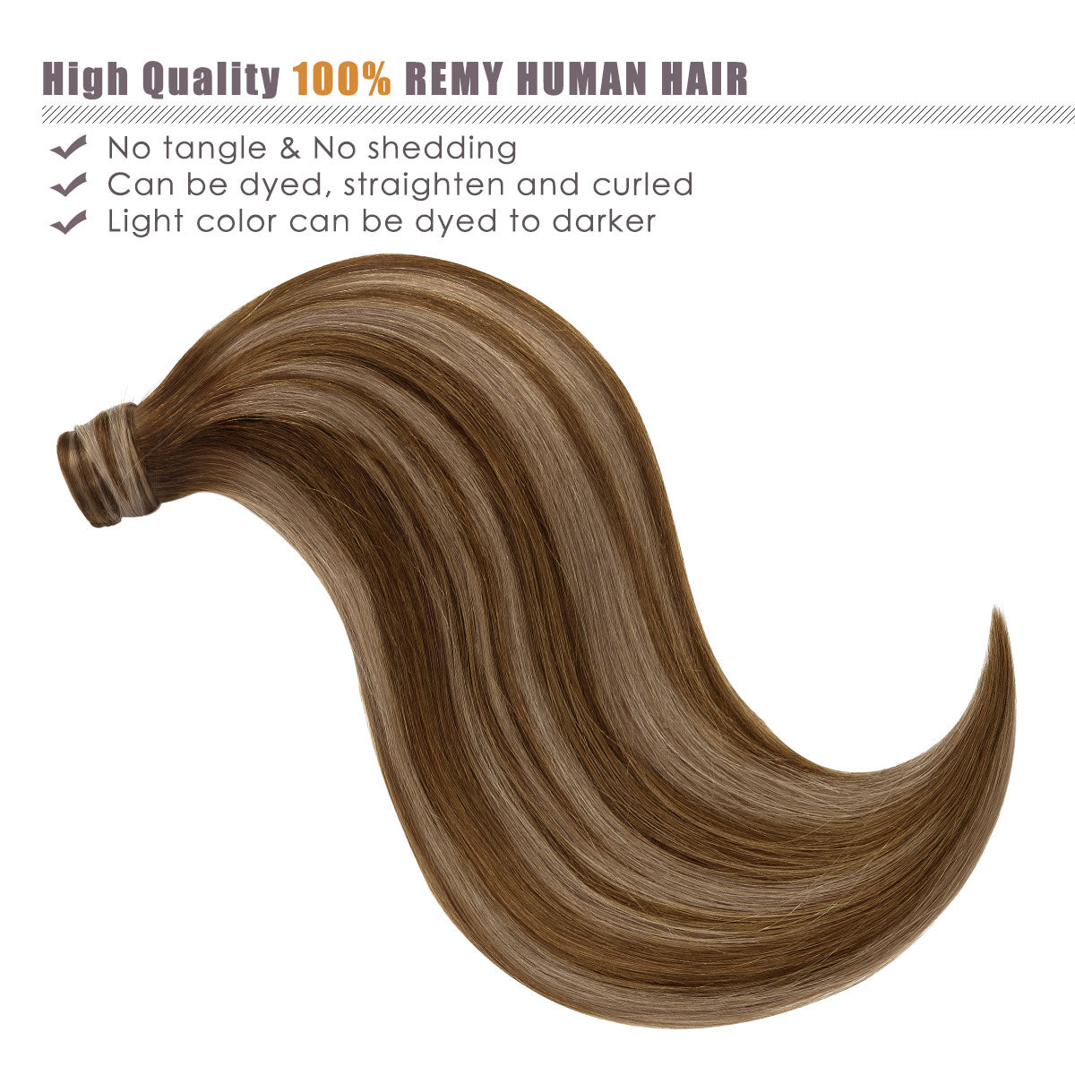 Human Hair Ponytail Wrap Around Ponytail Human Hair Extensions with Invisible Comb blonde clip - lacerhairofficial