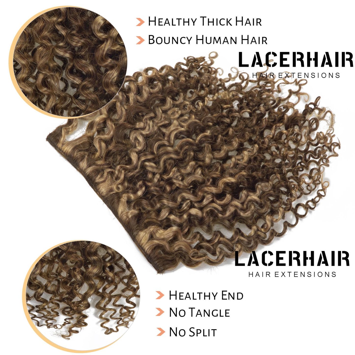 Clip in Human Hair Extensions Afro Jerry Curly 3B 3C Real Hair