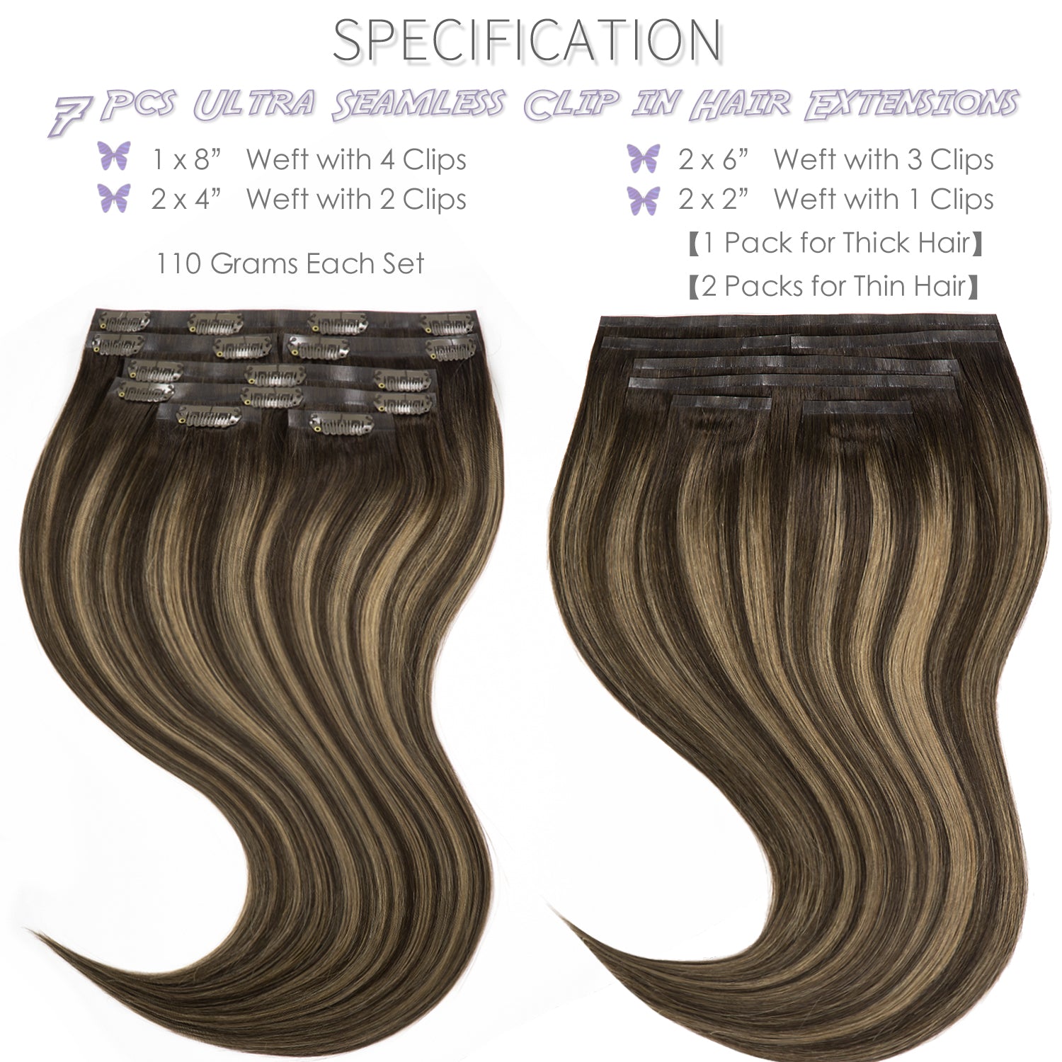 Hair Seamless Clip in Hair Extensions Human Hair Ultra Thin PU Weft Naturons Hair Extensions Clip in Extension lacerhairofficial