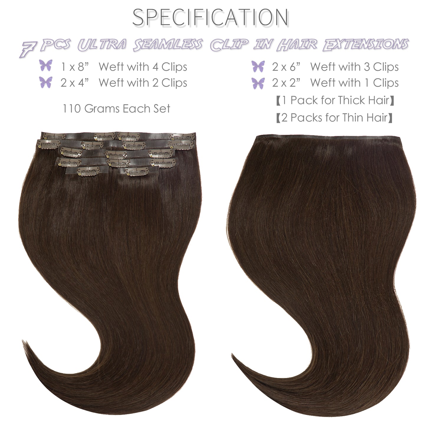 Hair Seamless Clip in Hair Extensions Virgin Human Hair Ultra Thin PU Weft Natural Hair Extensions Clip in Extensions lacerhairofficial