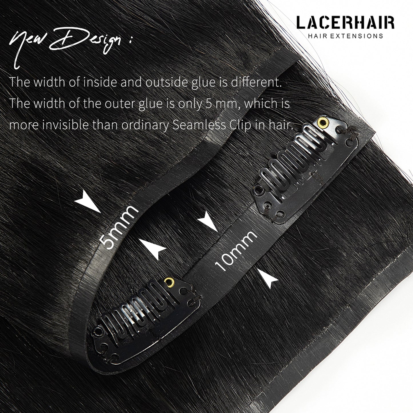 Hair Seamless Clip in Hair Extensions Hair Ultra Thin PU Weft Natural Hair Extensions Clip in Extensions lacerhairofficial