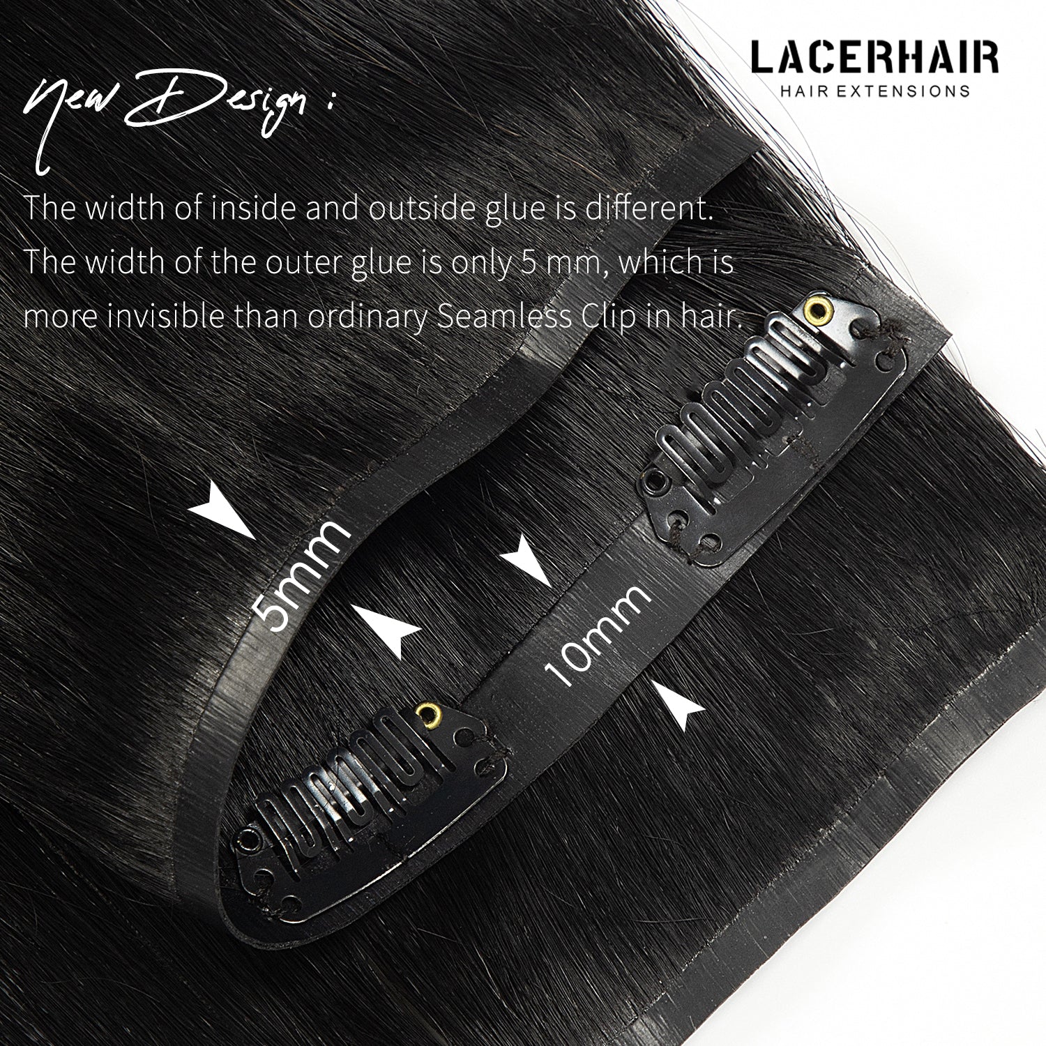 Hair Seamless Clip in Hair Extensions Hair Ultra Thin PU Weft Natural Hair Extensions Clip in Extensions lacerhairofficial