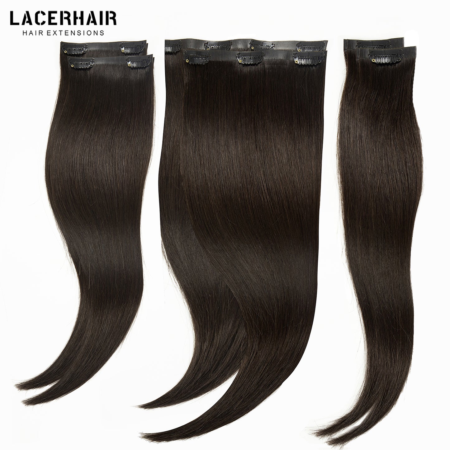 Hair Seamless Clip in Hair Extensions Virgin Human Hair Ultra Thin PU Weft Natural Hair Extensions Clip in Extensions lacerhairofficial