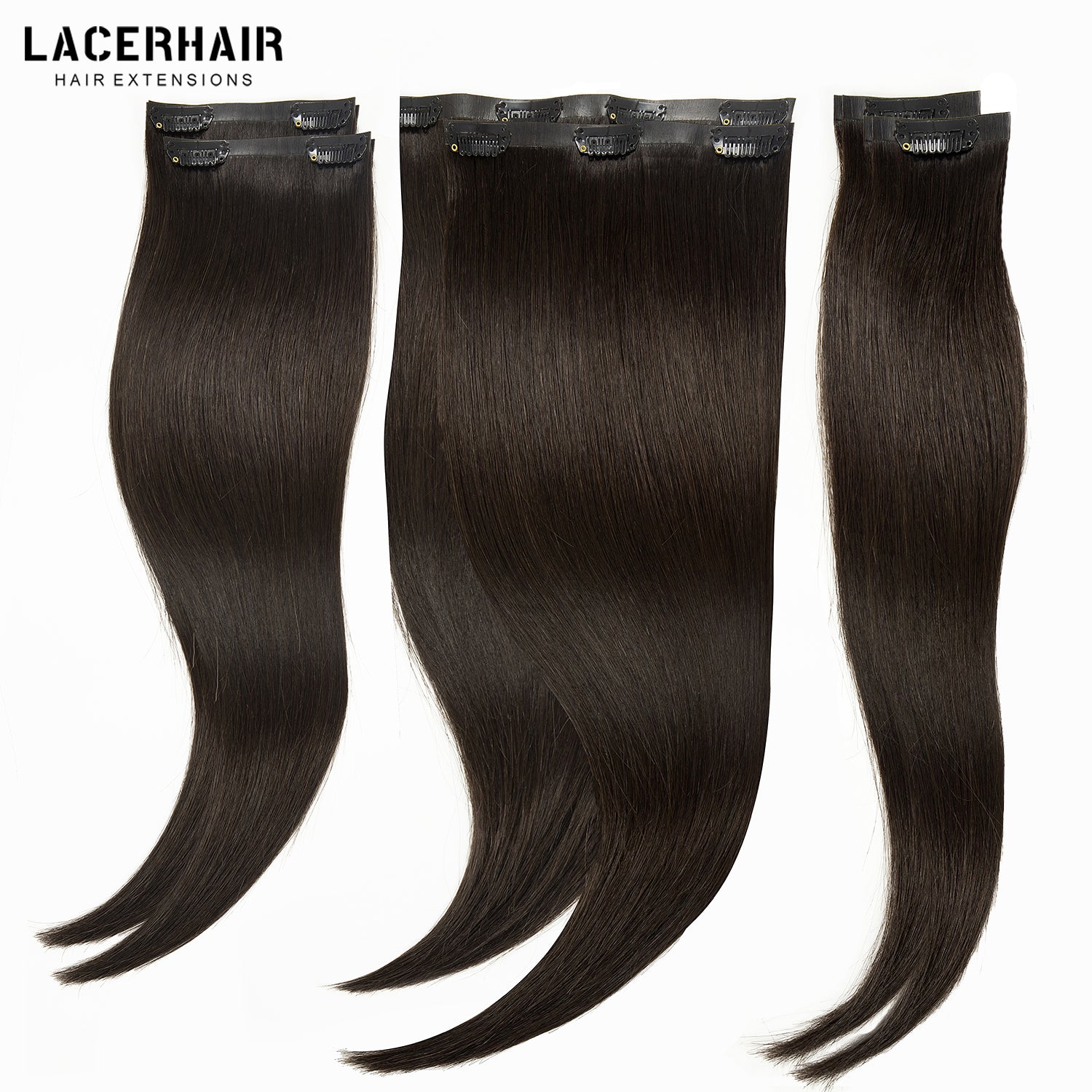 Hair Seamless Clip in Hair Extensions Virgin Human Hair Ultra Thin PU Weft Natural Hair Extensions Clip in Extensions lacerhairofficial