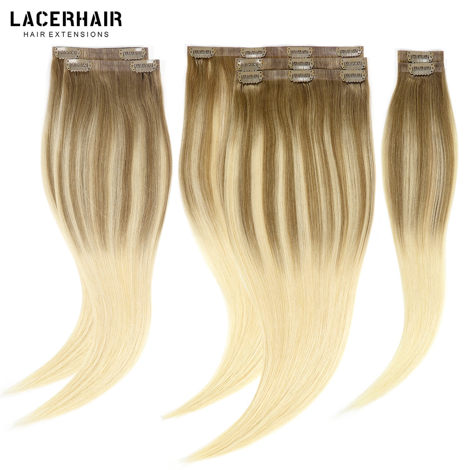 Hair Seamless Clip in Hair Extensions Human Hair Ultra Thin PU Weft Natural Hair Extensions Clip in Extensions lacerhairofficial