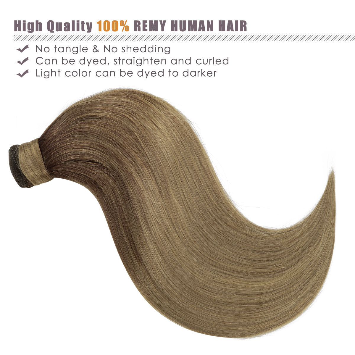 Human Hair Ponytail Wrap Around Ponytail Human Hair Extensions with Invisible Comb blonde clip - lacerhairofficial
